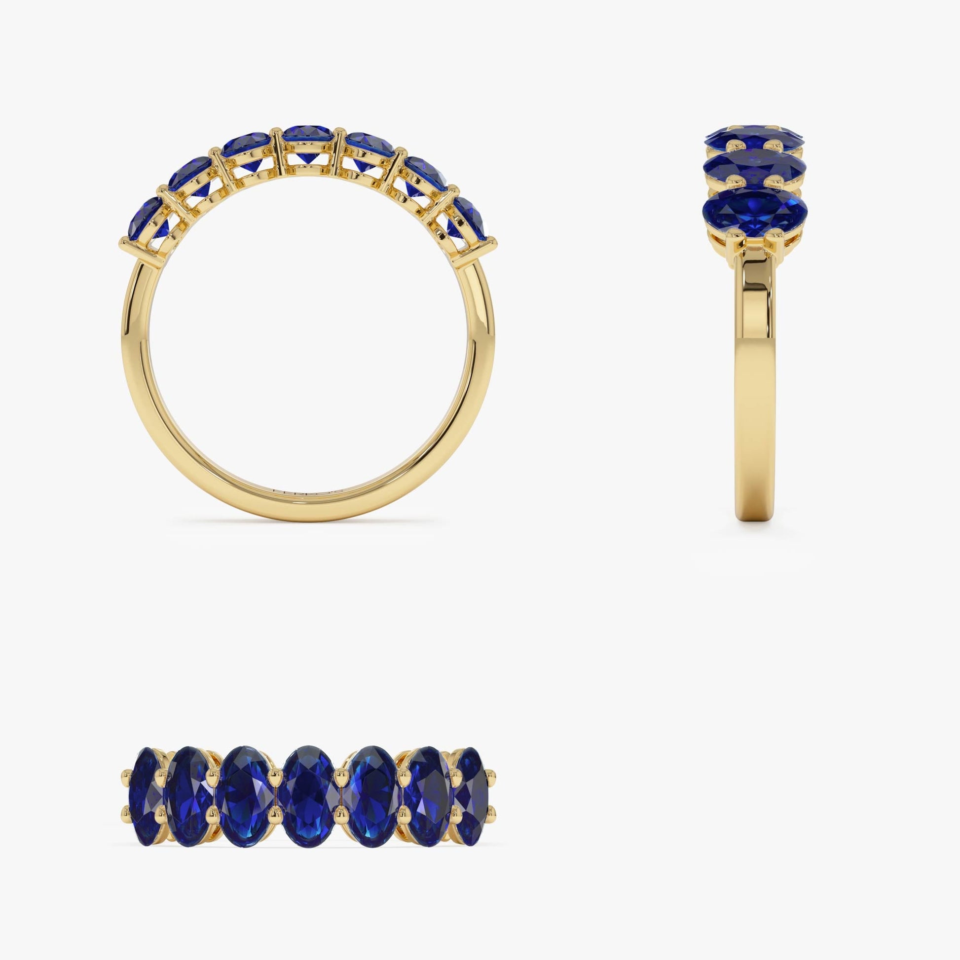 14k Oval Shaped Basket Setting Sapphire Ring