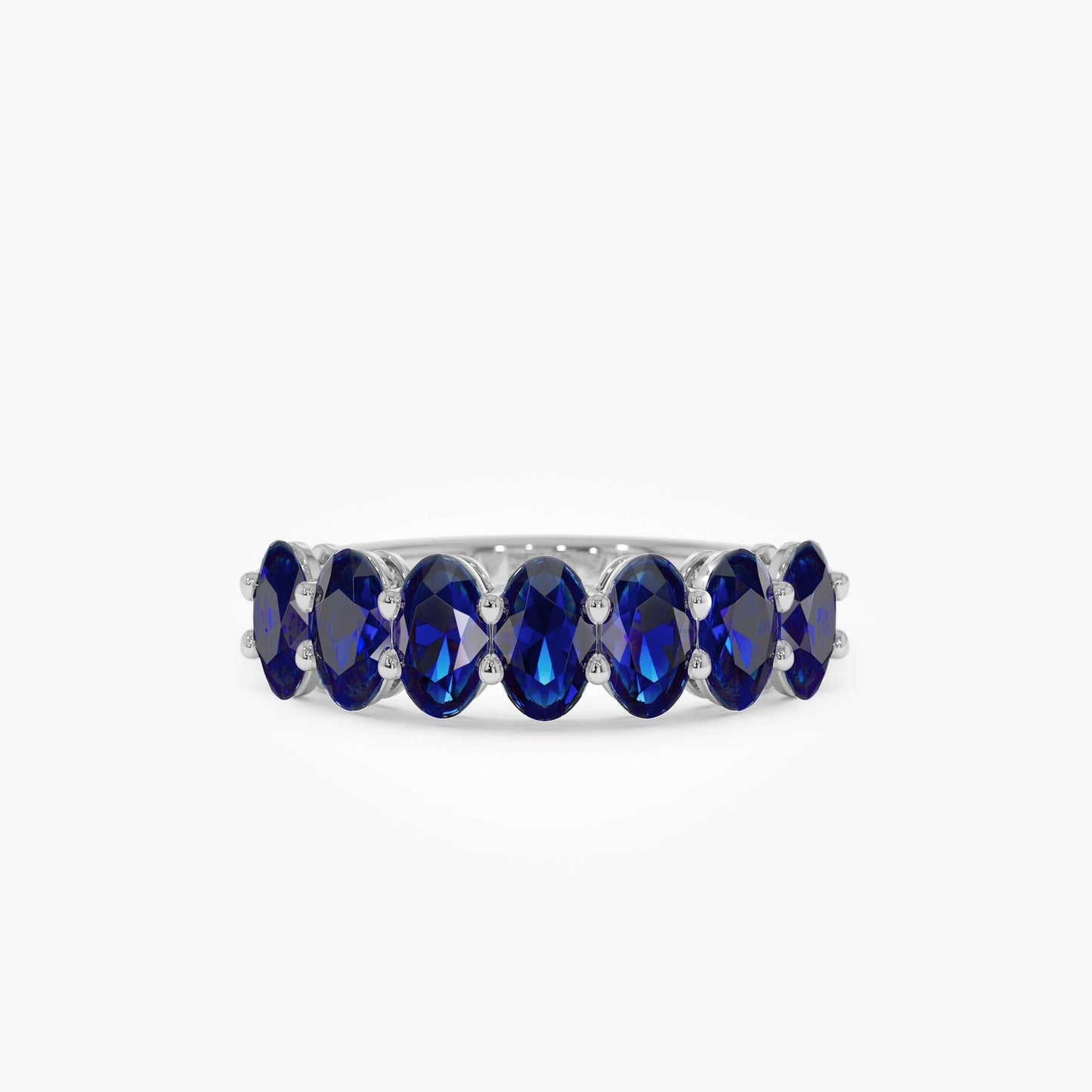 14k Oval Shaped Basket Setting Sapphire Ring - Geum Jewels