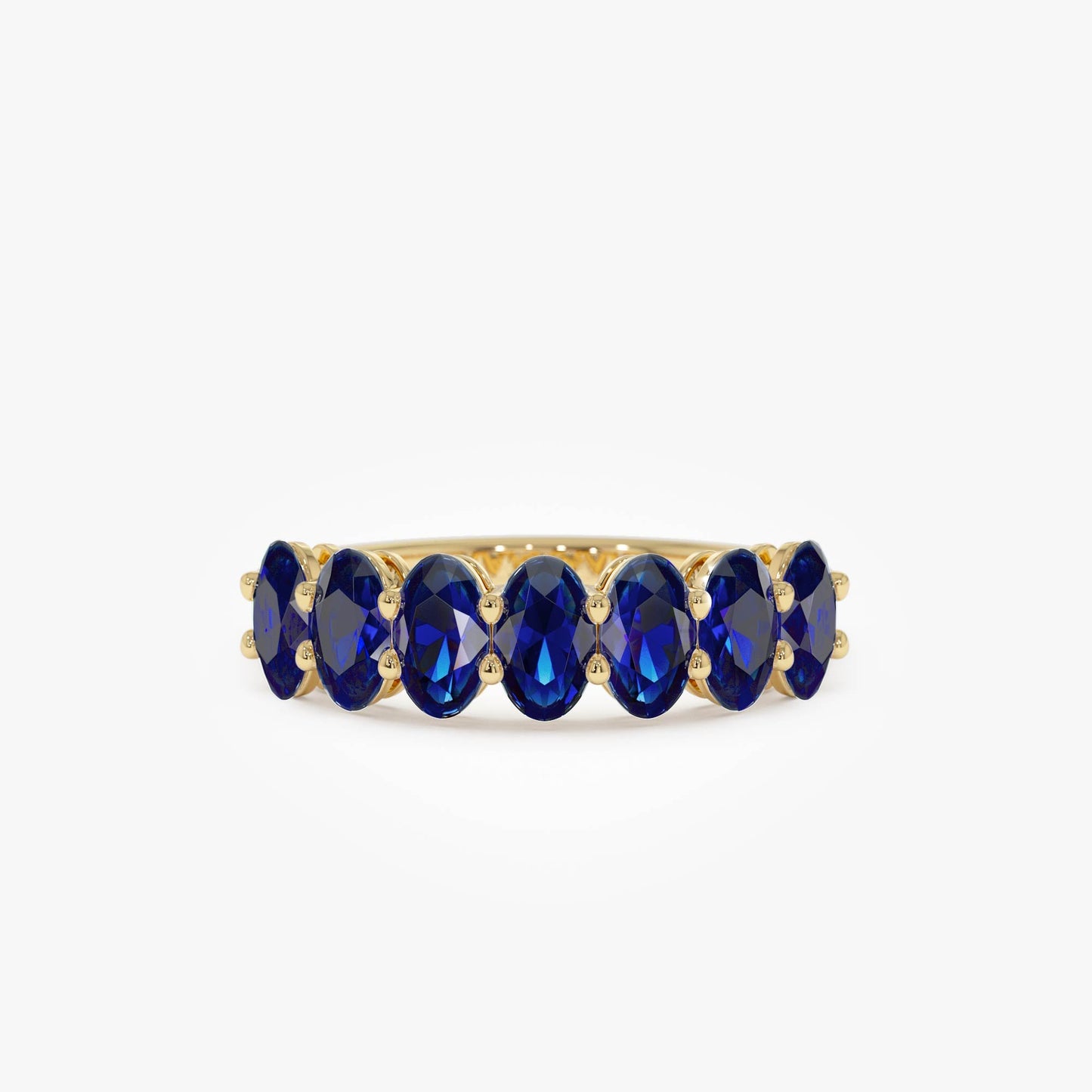 14k Oval Shaped Basket Setting Sapphire Ring - Geum Jewels