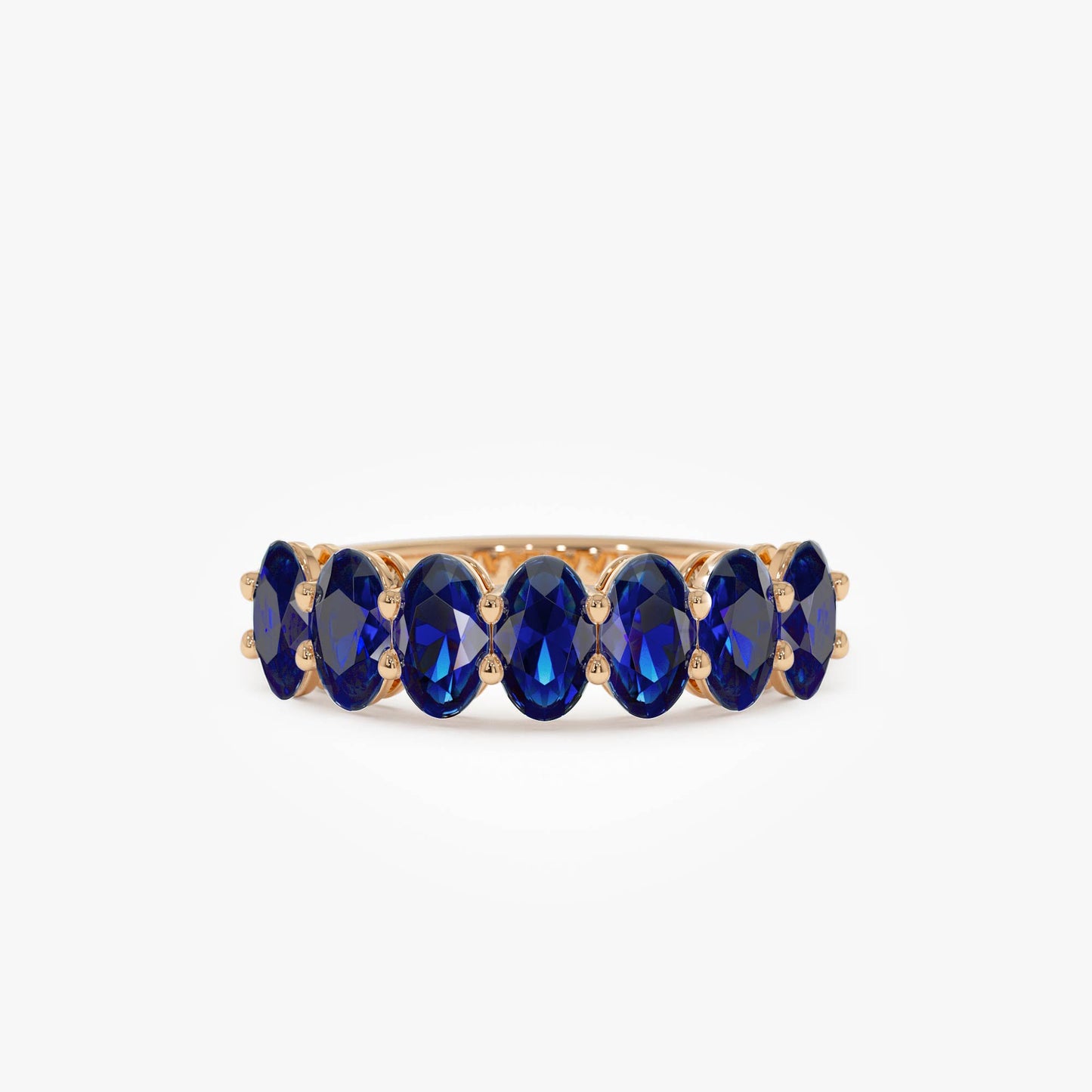 14k Oval Shaped Basket Setting Sapphire Ring - Geum Jewels