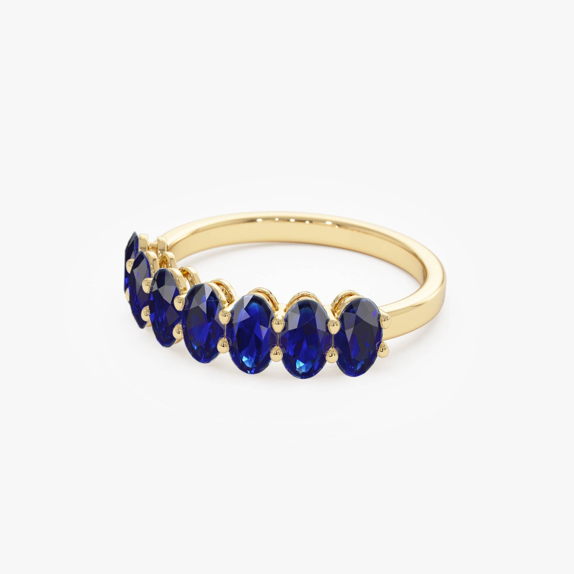 14k Oval Shaped Basket Setting Sapphire Ring - Geum Jewels