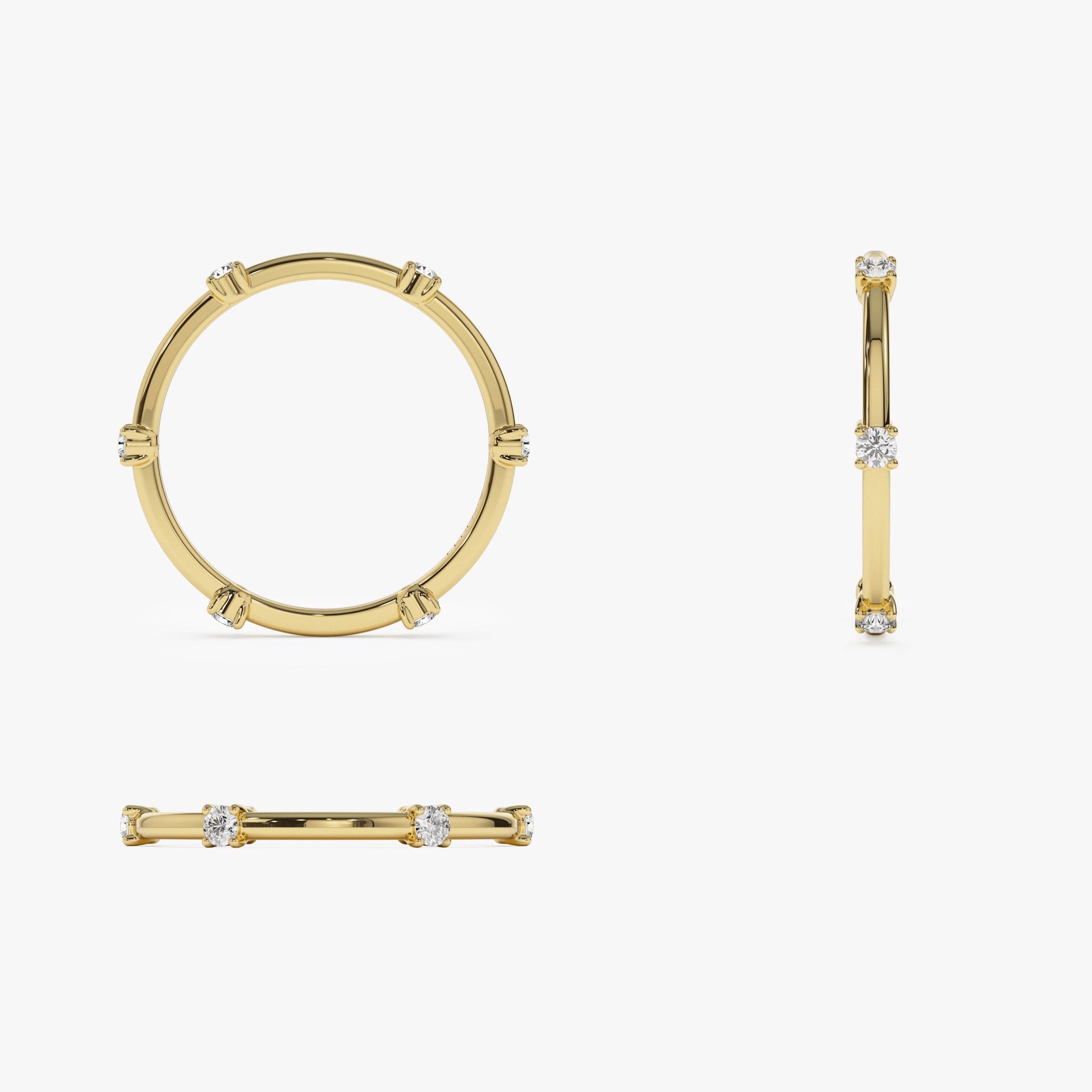 14k Prong Setting  Full Eternity Dainty Stacking Ring