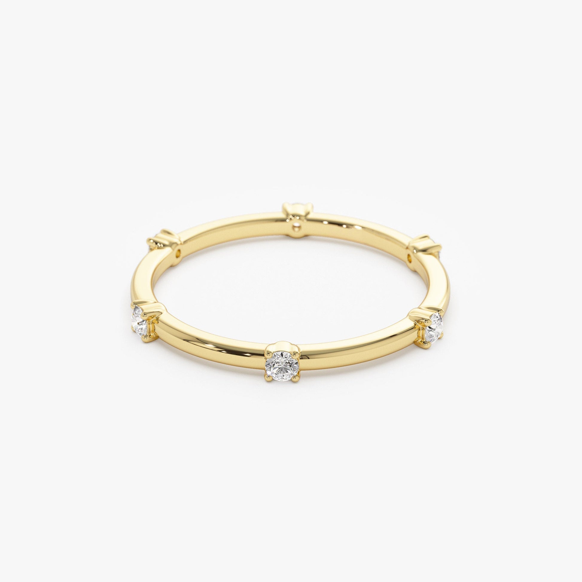 14k Prong Setting  Full Eternity Dainty Stacking Ring - Geum Jewels