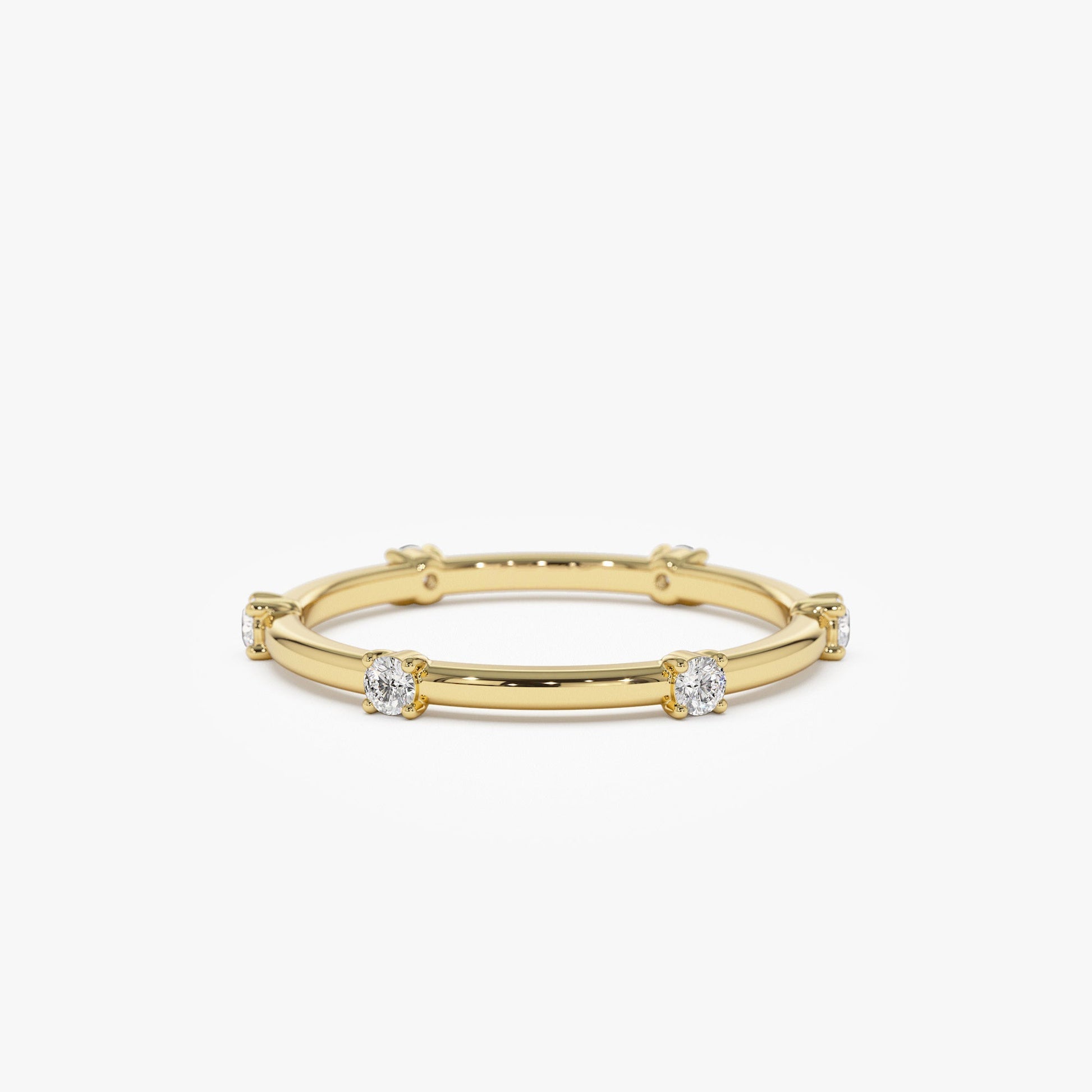 14k Prong Setting  Full Eternity Dainty Stacking Ring - Geum Jewels