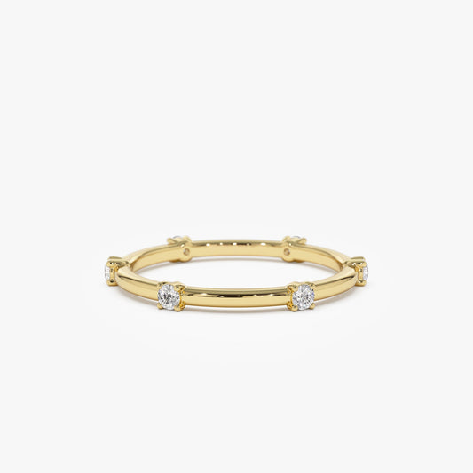 14k Prong Setting  Full Eternity Dainty Stacking Ring - Geum Jewels
