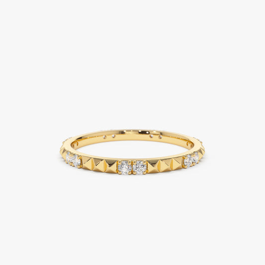 14K Pyramid Diamond Eternity Ring - Geum Jewels