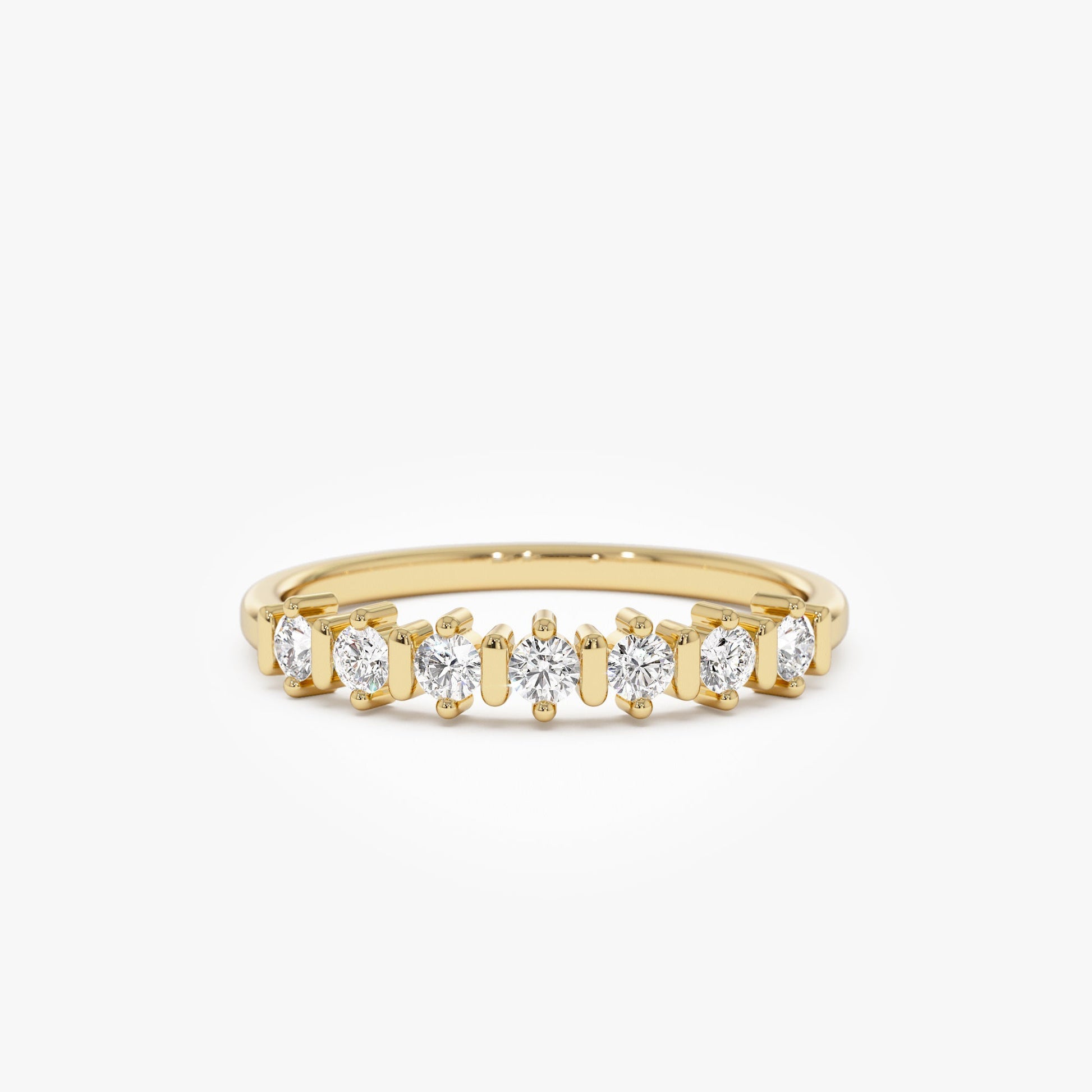 14K Round Cut 0.20 ctw Seven Stone Wedding Ring - Geum Jewels