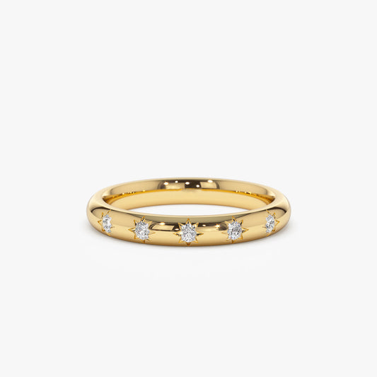 14k Star Setting 5 Stone Diamond Ring - Geum Jewels