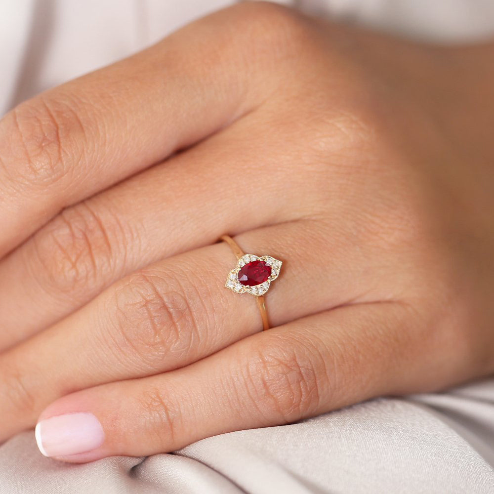 14k Victorian Genuine Ruby Ring