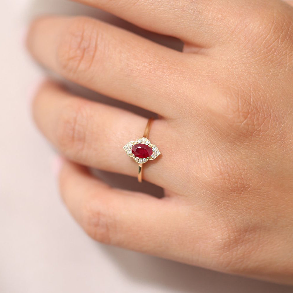 14k Victorian Genuine Ruby Ring