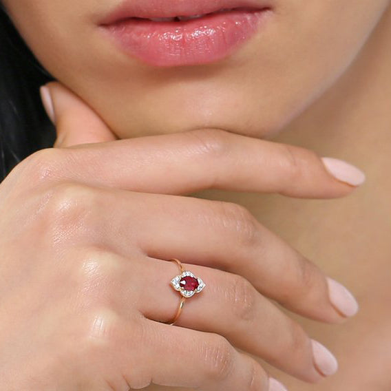 14k Victorian Genuine Ruby Ring