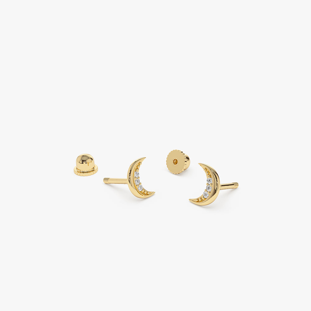 14k Crescent Moon Helix Piercing - Geum Jewels
