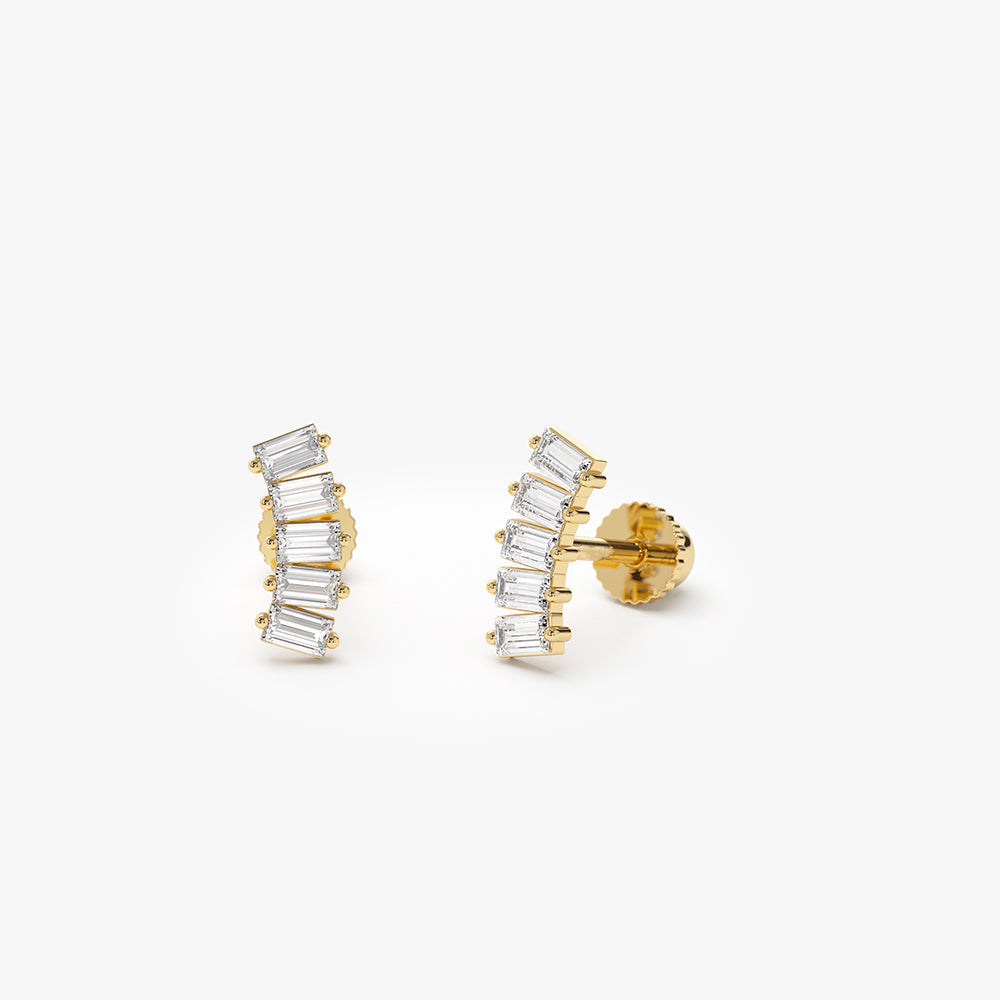 14k Curved Baguette Helix Piercing - Geum Jewels
