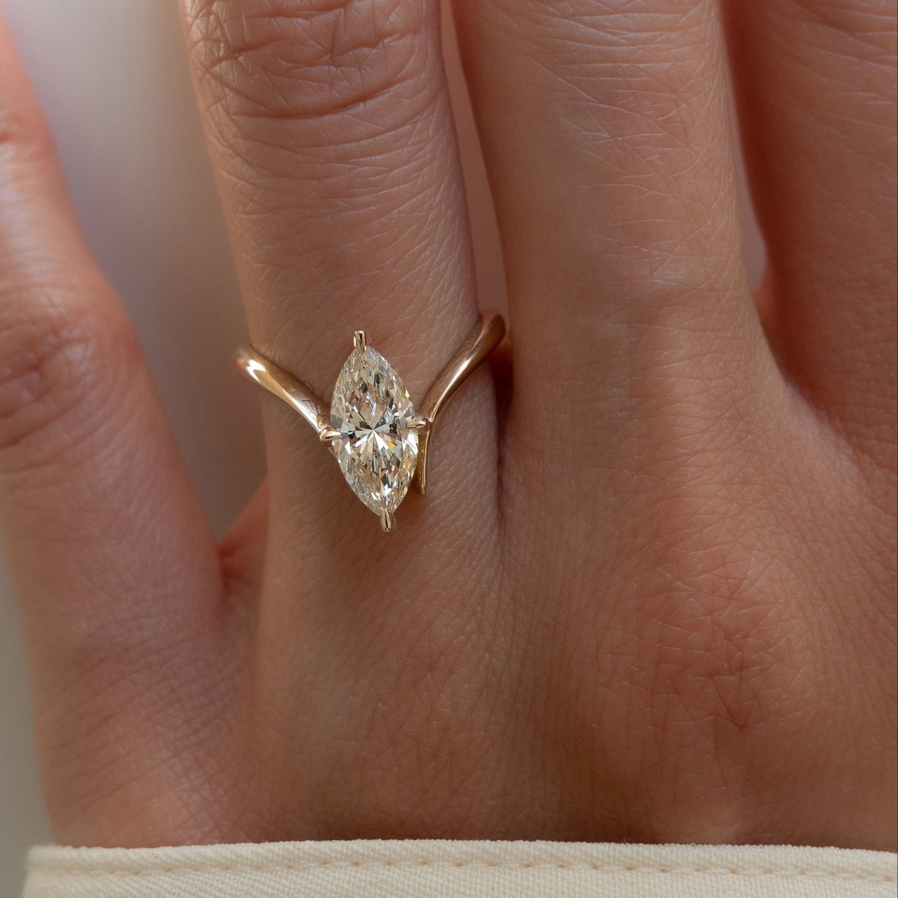 1.0- 3.0ct Grande Marquise Eve Ring - Geum Jewels