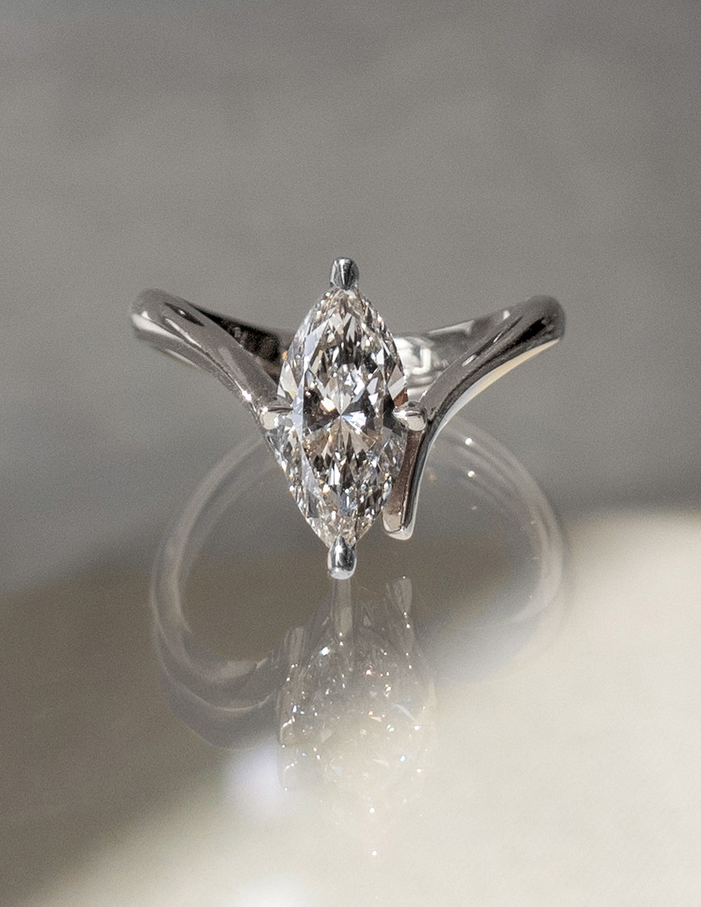 1.0- 3.0ct Grande Marquise Eve Ring - Geum Jewels