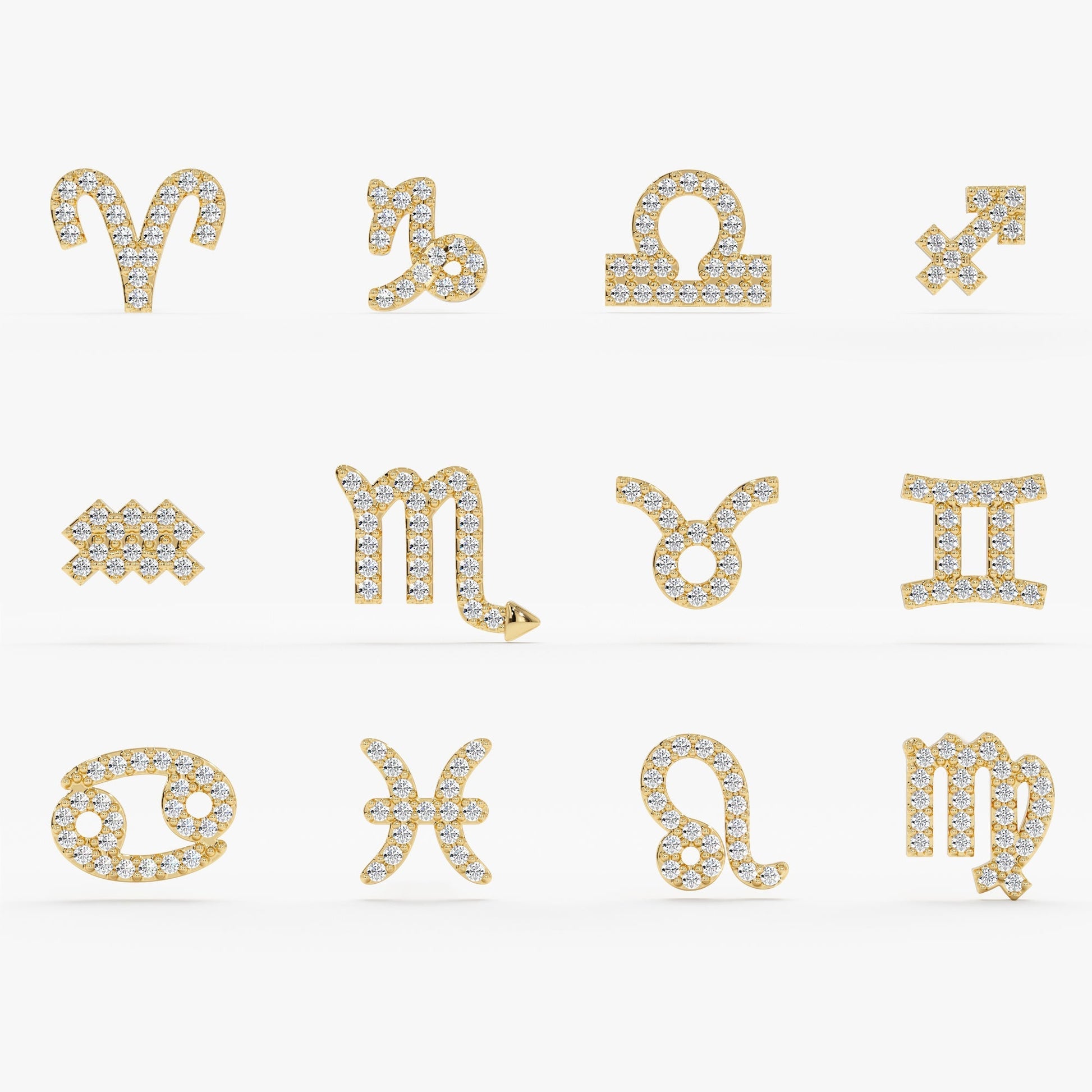 Horoscope Diamond Stud Earrings, Destiny - Geum Jewels