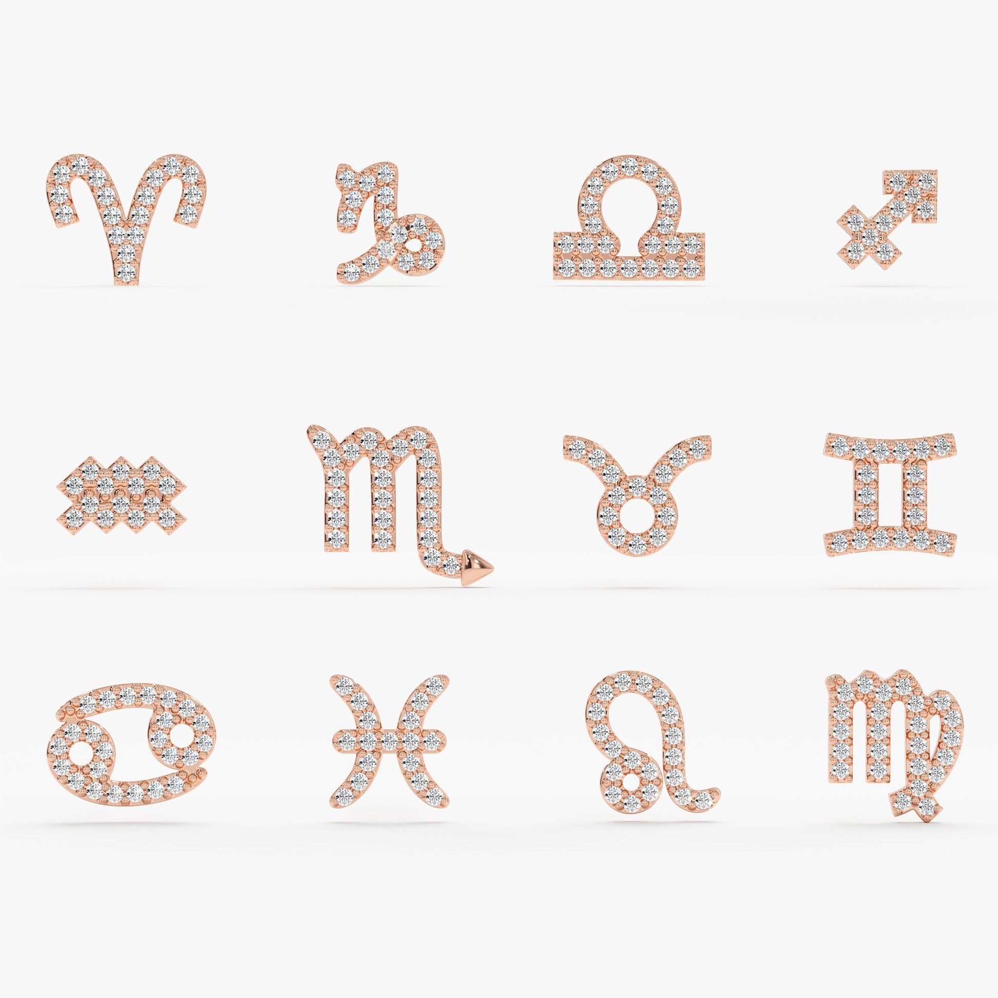 Horoscope Diamond Stud Earrings, Destiny - Geum Jewels