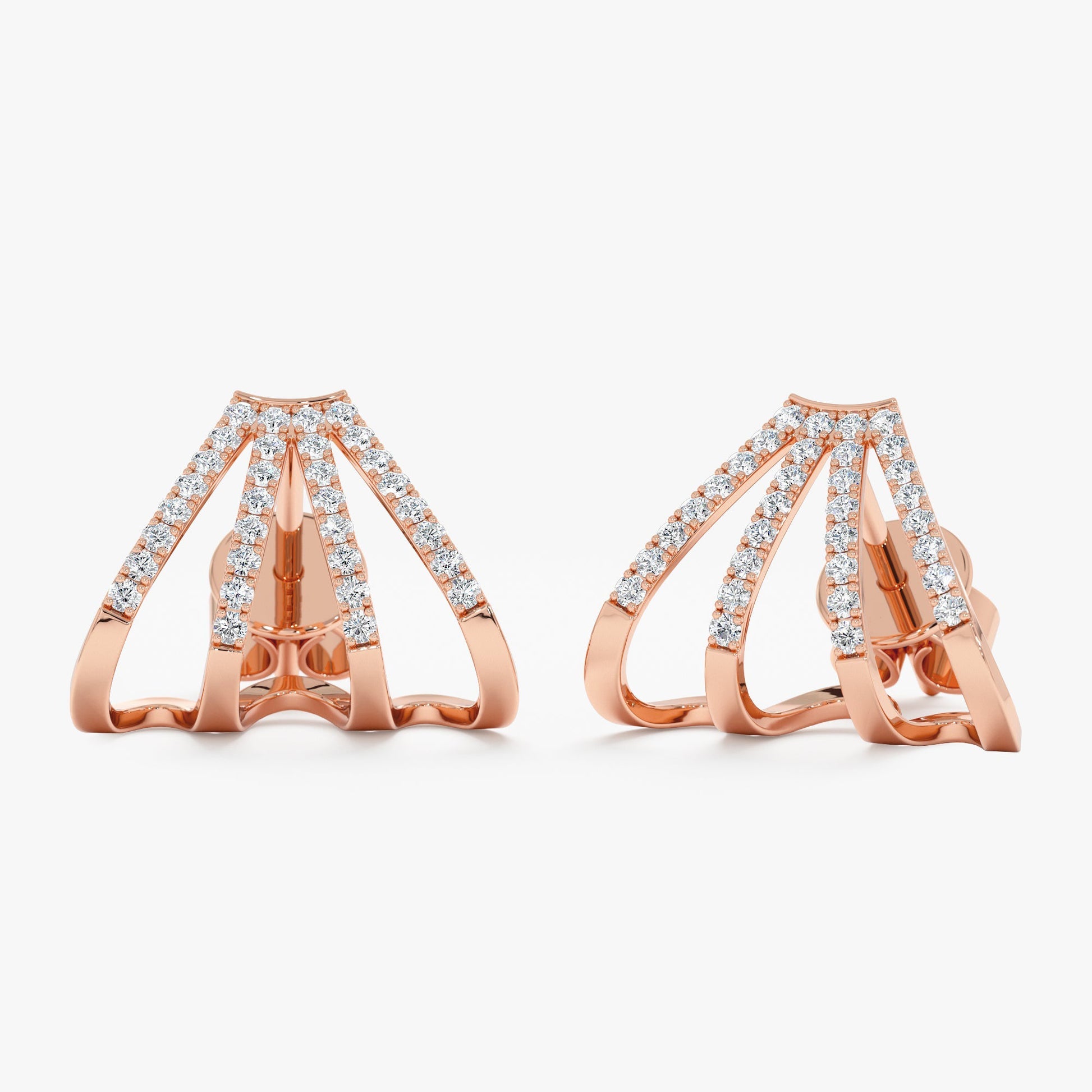 Diamond Arrow Cage Huggies, Justine - Geum Jewels