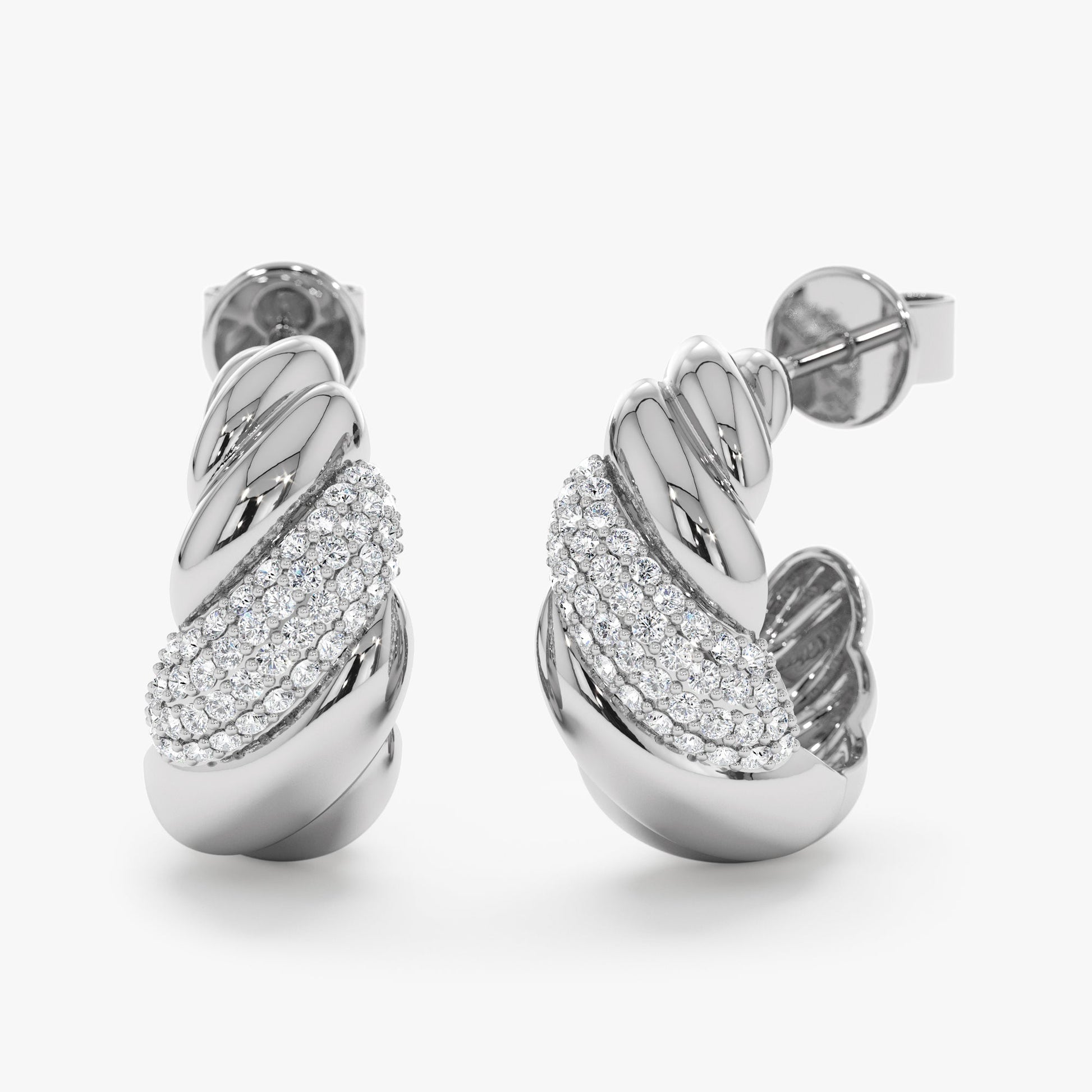 Diamond Croissant Huggies, Avalon - Geum Jewels
