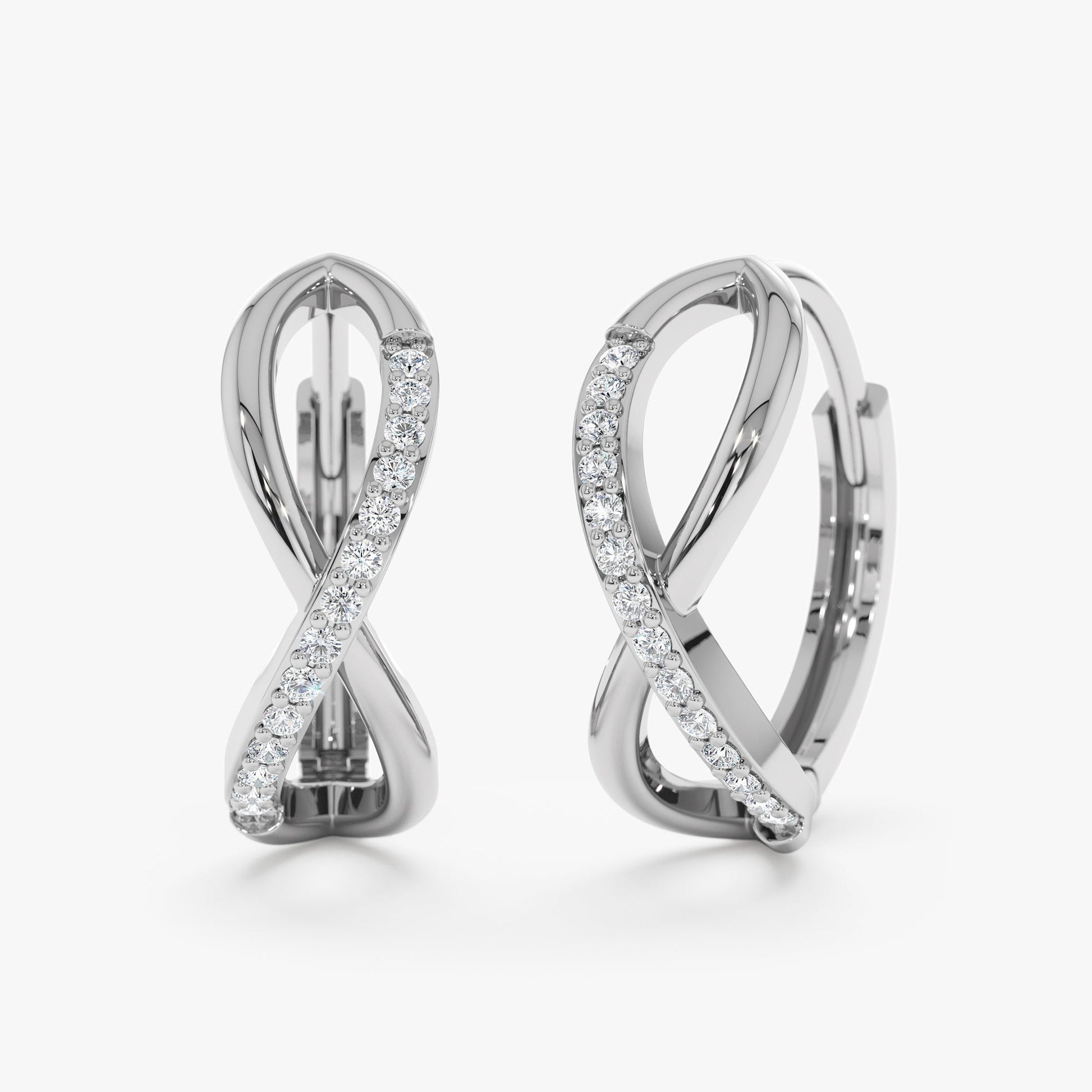 Diamond Infinity Hoop Earrings, Danica - Geum Jewels