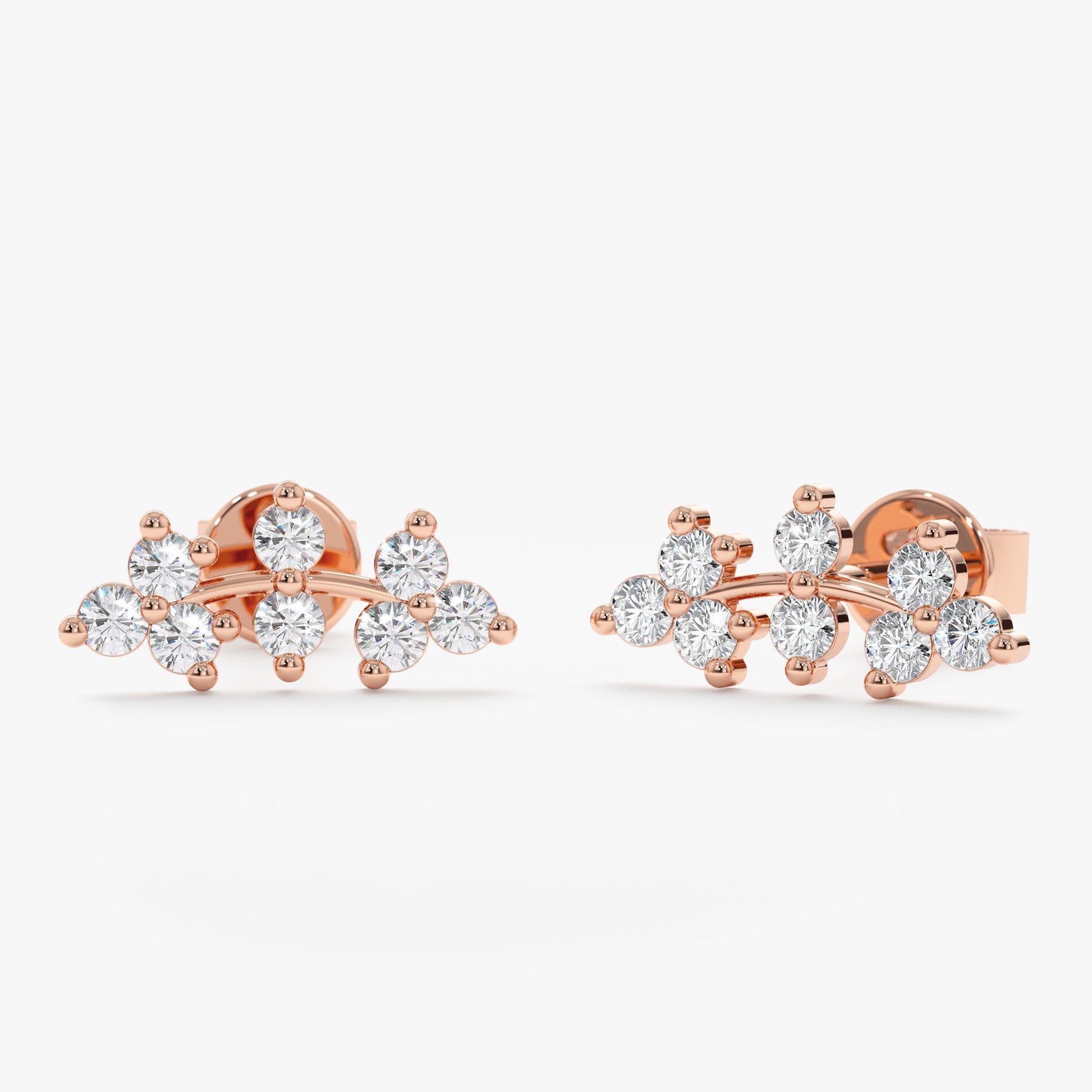Diamond Vine Ear Climbers Studs, Everleigh - Geum Jewels