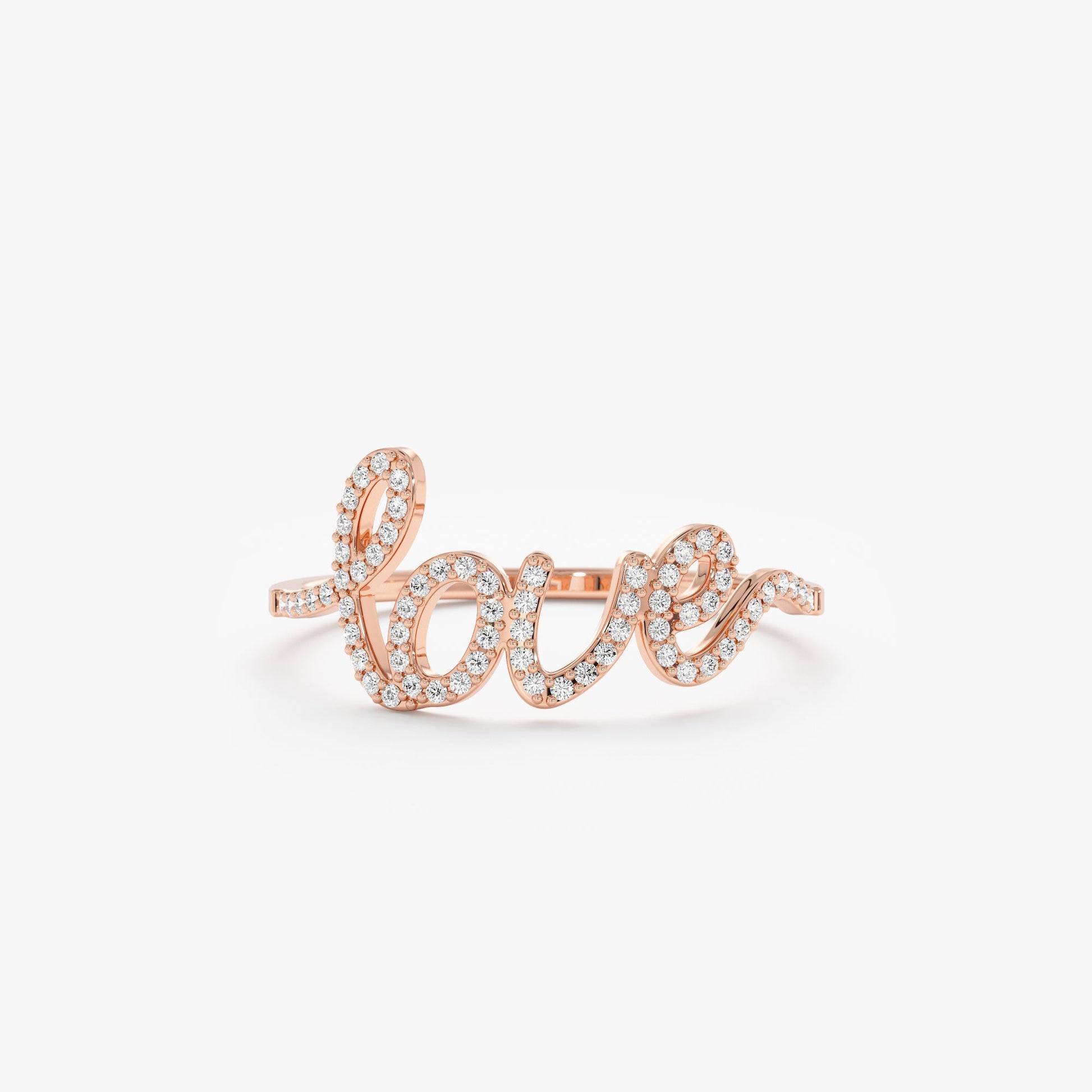 Diamond Cursive Love Ring, Desiree - Geum Jewels