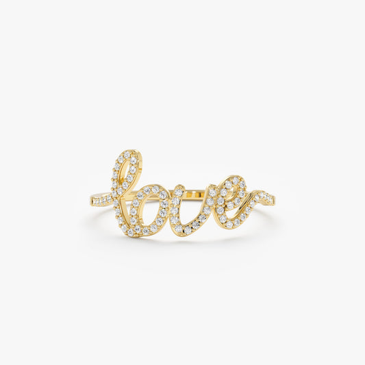 Diamond Cursive Love Ring, Desiree - Geum Jewels