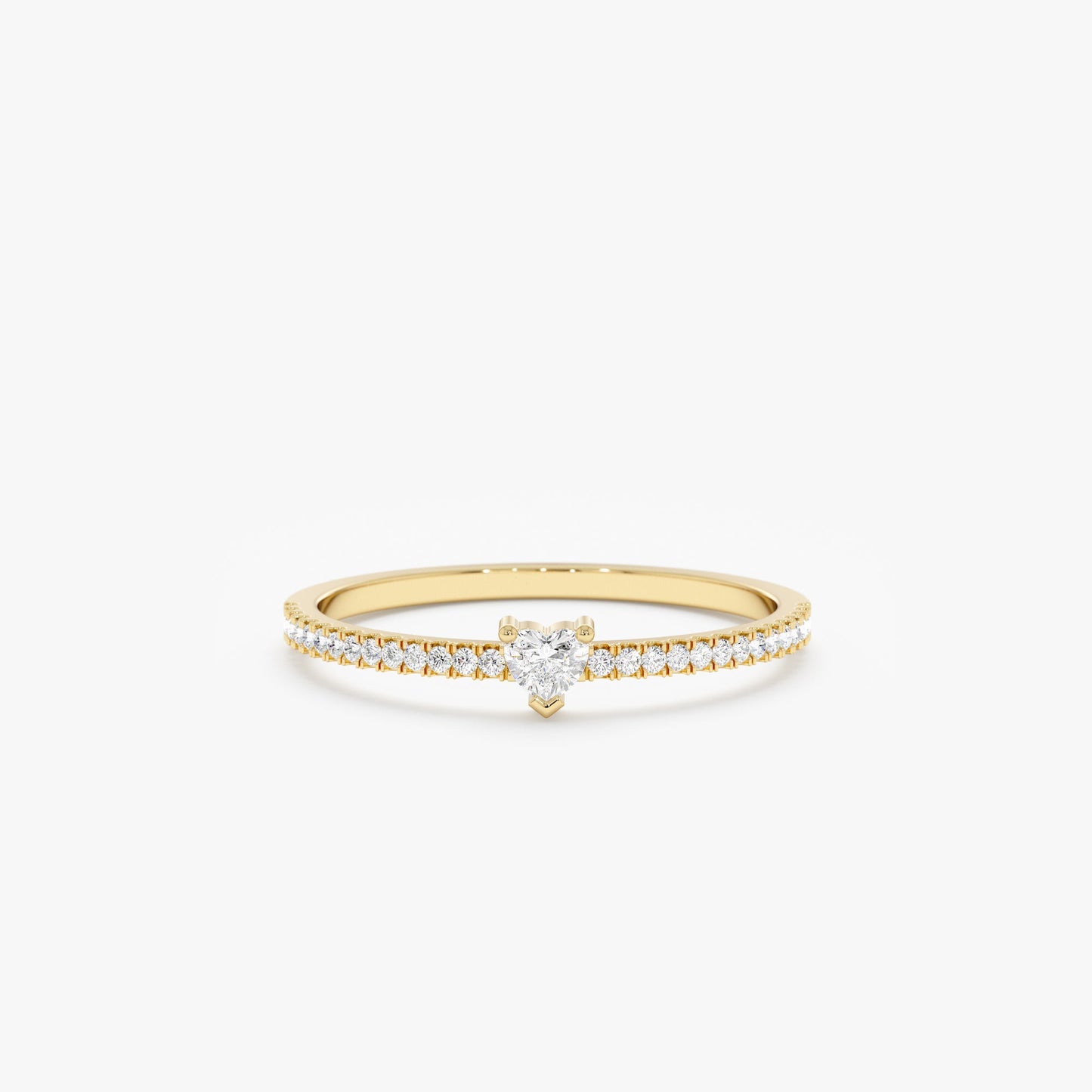 Diamond Heart Half Eternity Ring, Fern - Geum Jewels