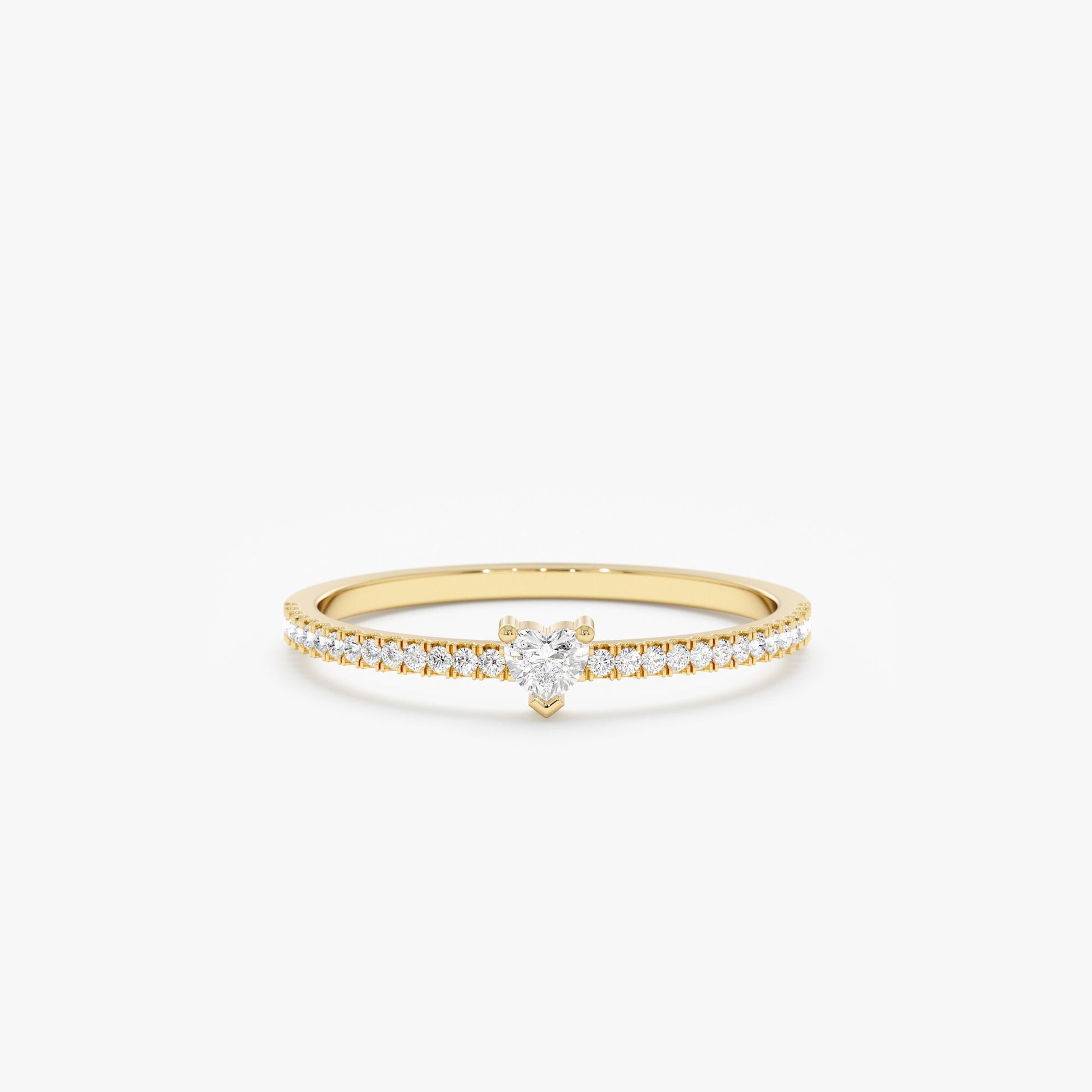 Diamond Heart Half Eternity Ring, Fern - Geum Jewels