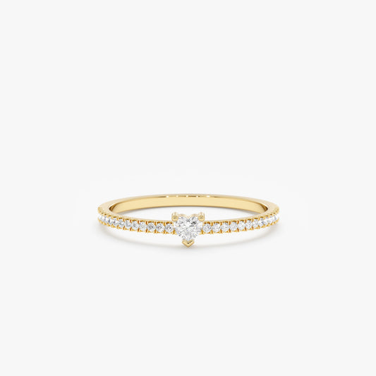 Diamond Heart Half Eternity Ring, Fern - Geum Jewels