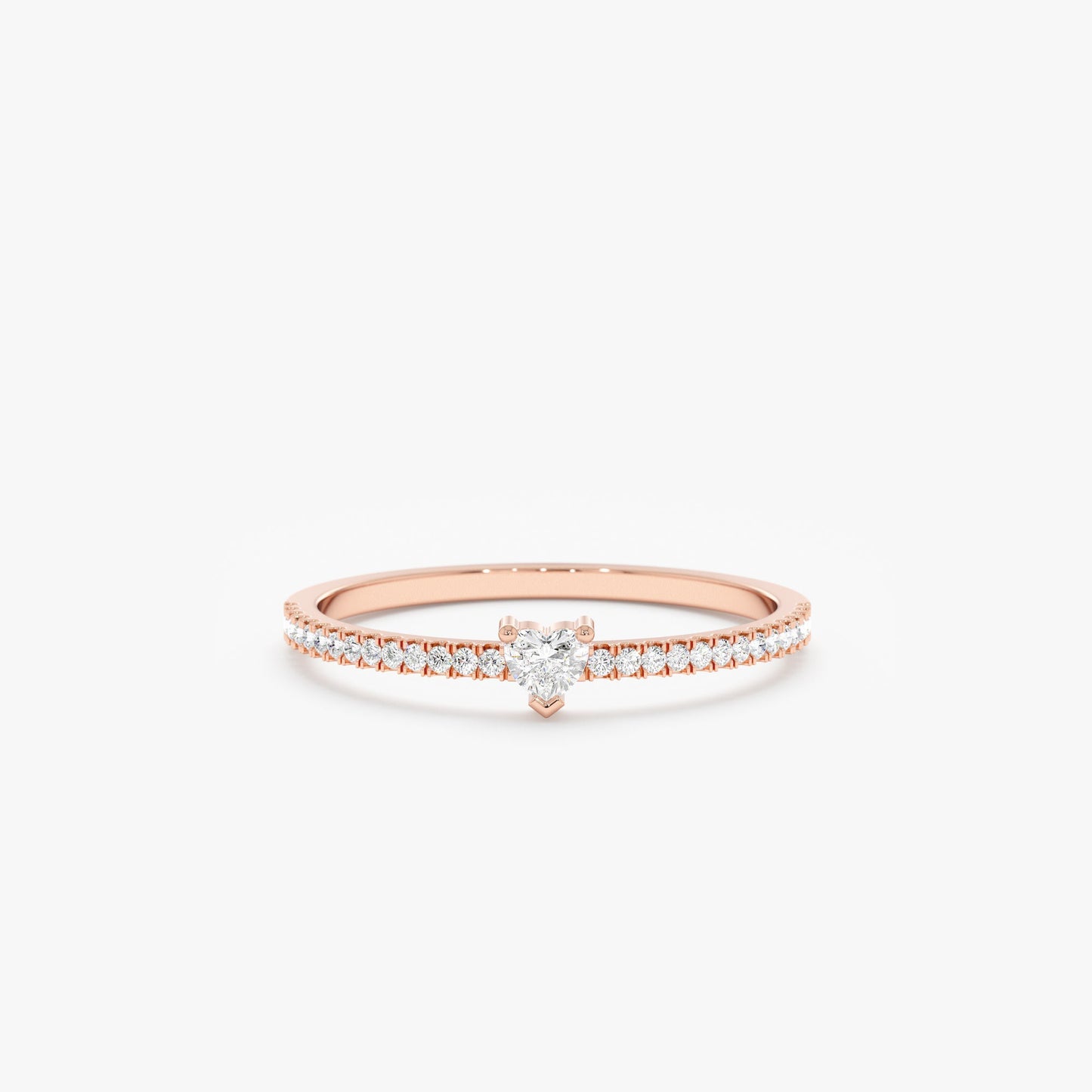 Diamond Heart Half Eternity Ring, Fern - Geum Jewels