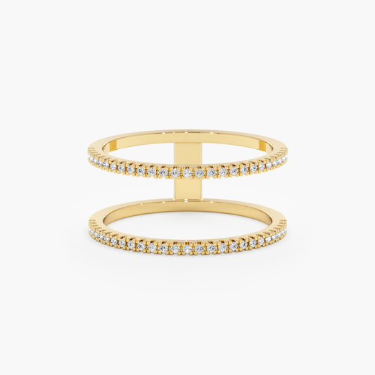 Double Line Diamond Ring, Makenna - Geum Jewels