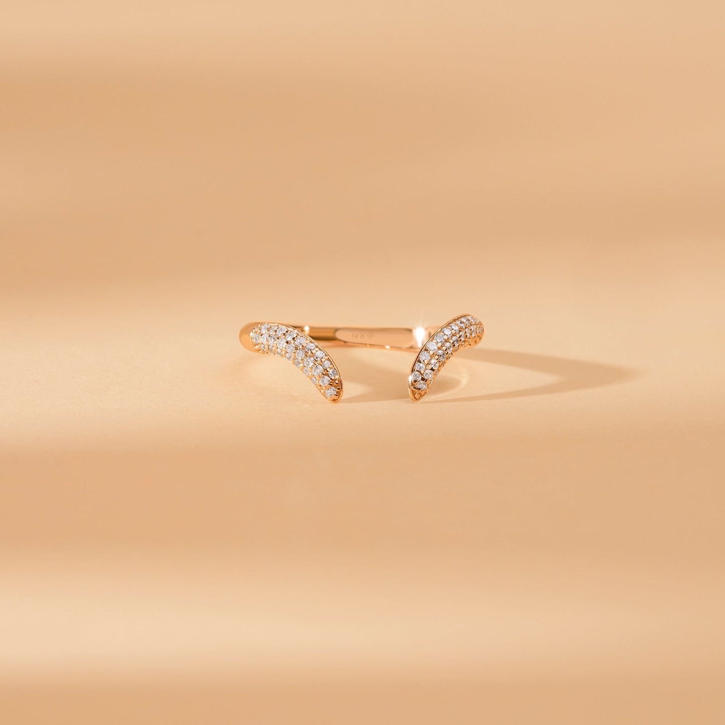 Pave Diamond Cuff Ring, Xenia