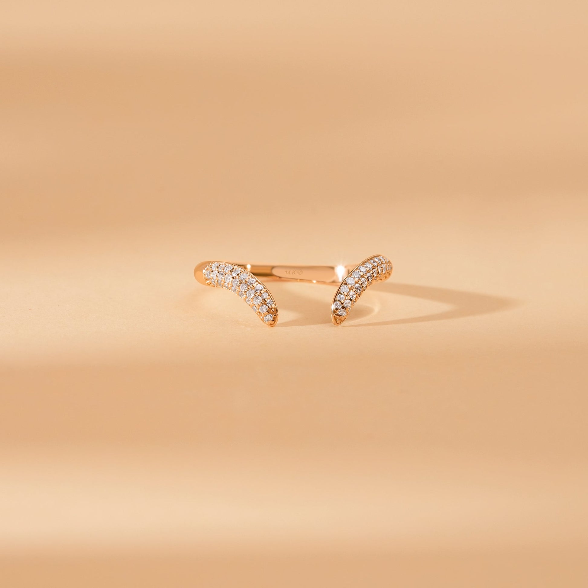 Pave Diamond Cuff Ring, Xenia
