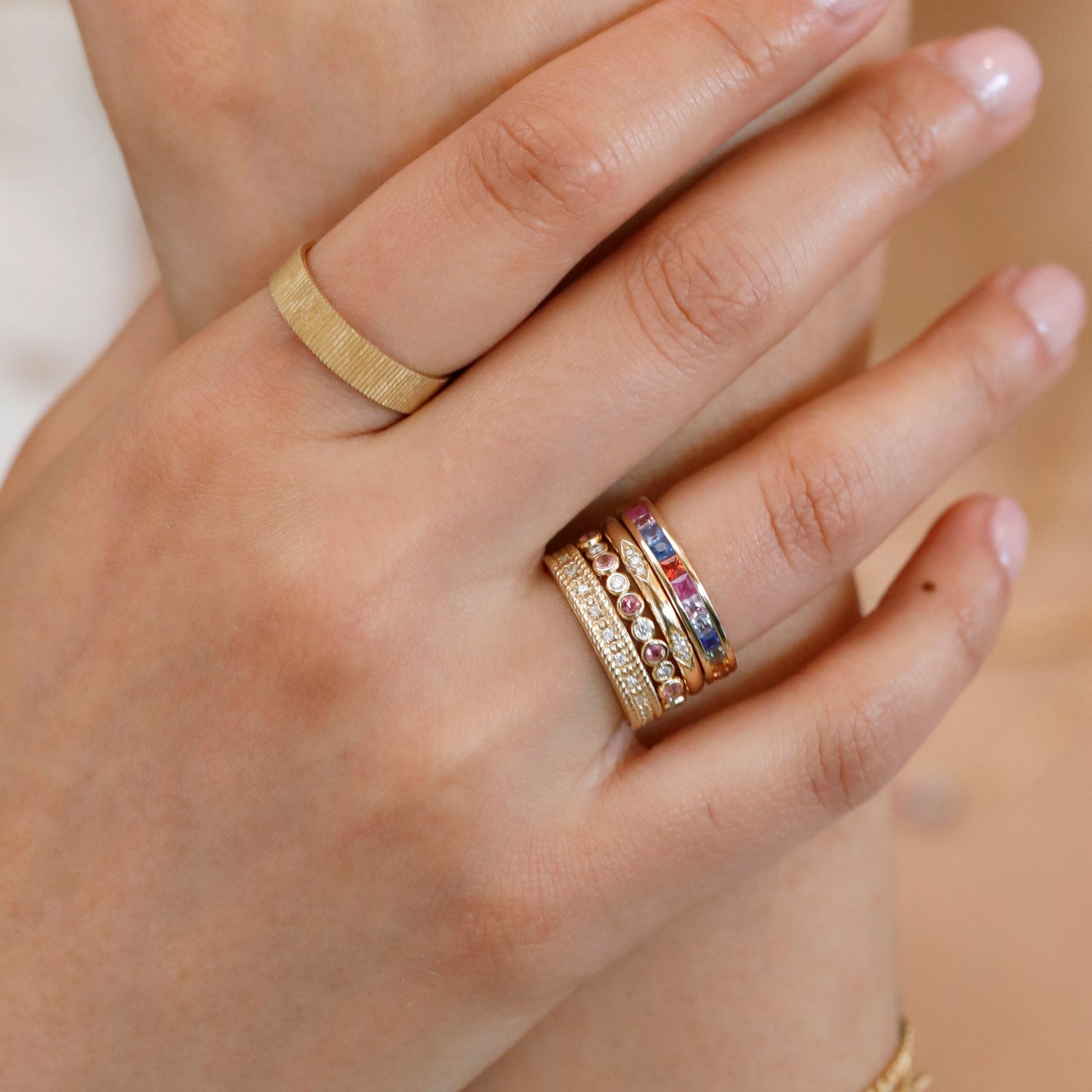 Rainbow Sapphire Eternity Ring, River