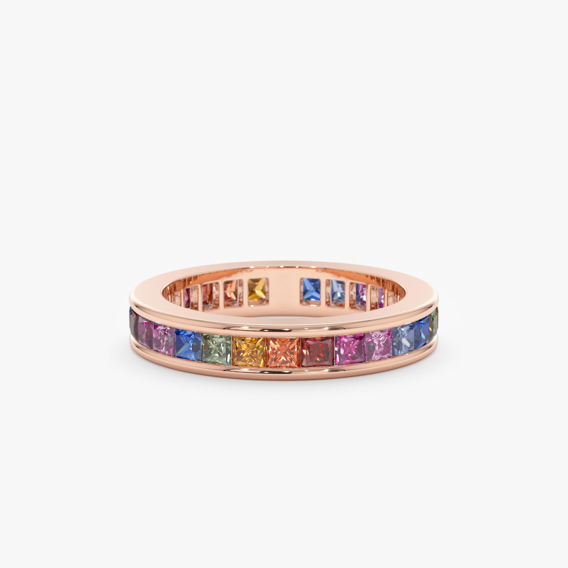 Rainbow Sapphire Eternity Ring, River - Geum Jewels