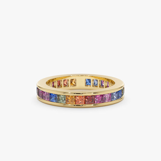 Rainbow Sapphire Eternity Ring, River - Geum Jewels
