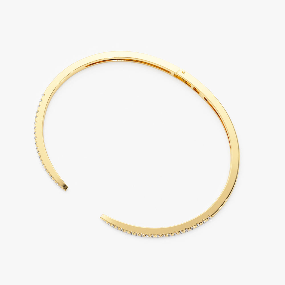 14k Cuff Diamond Bangle Bracelet 0.50 ctw