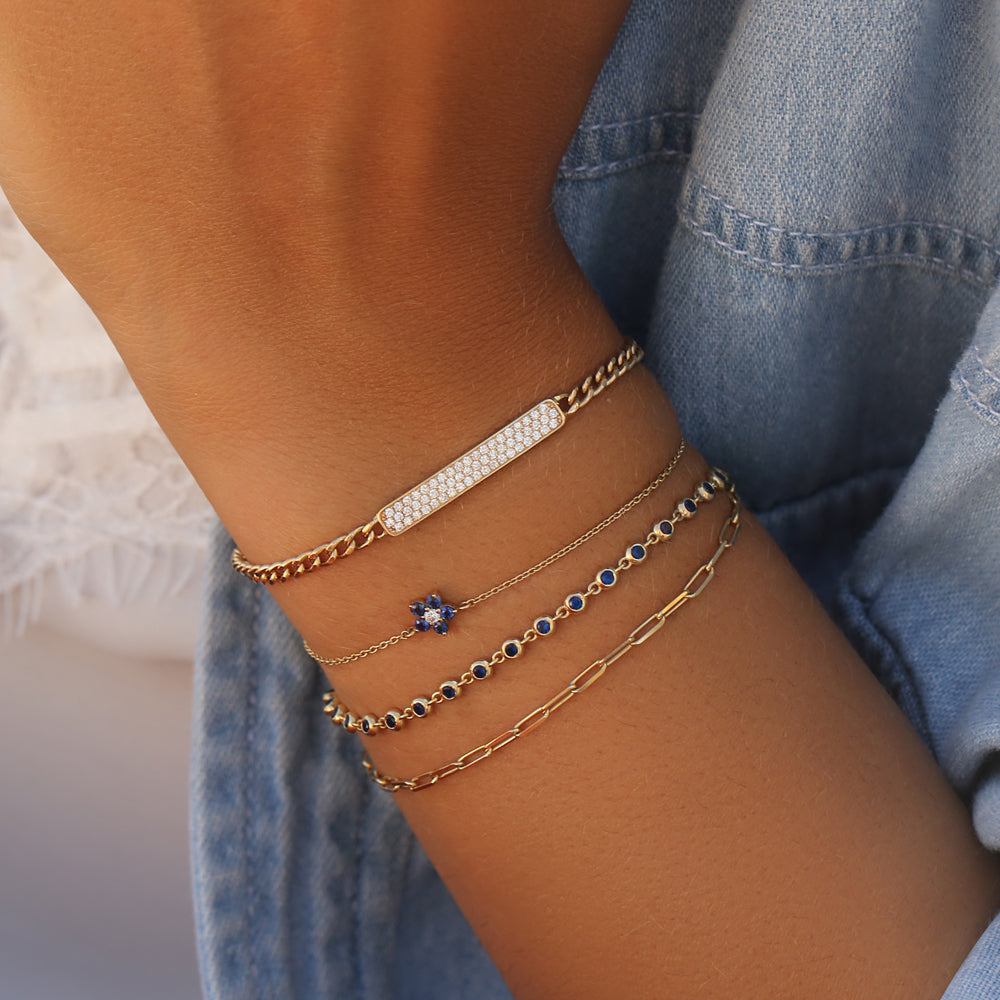 14k Bezel Set Sapphire Tennis Bracelet