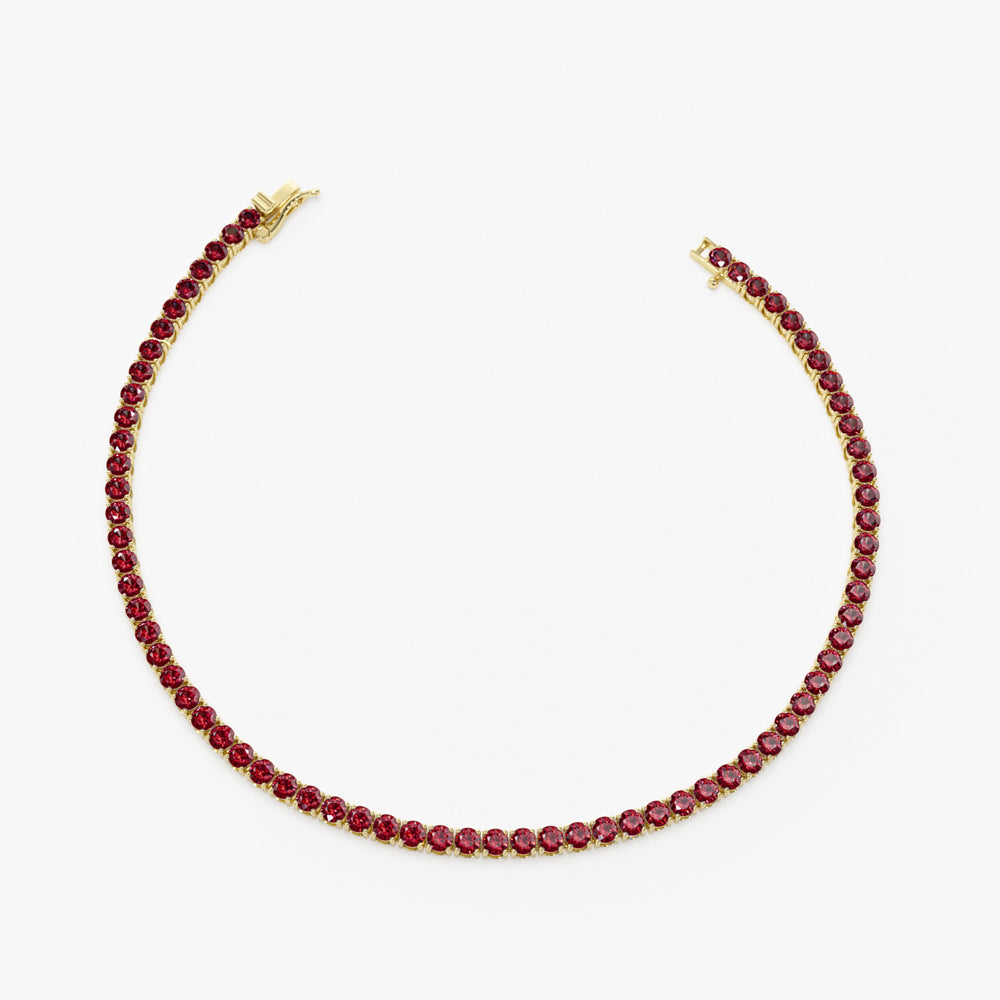 14k Prong Setting Ruby Tennis Bracelet