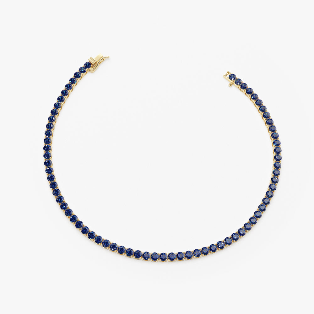 14k Prong Setting Sapphire Tennis Bracelet