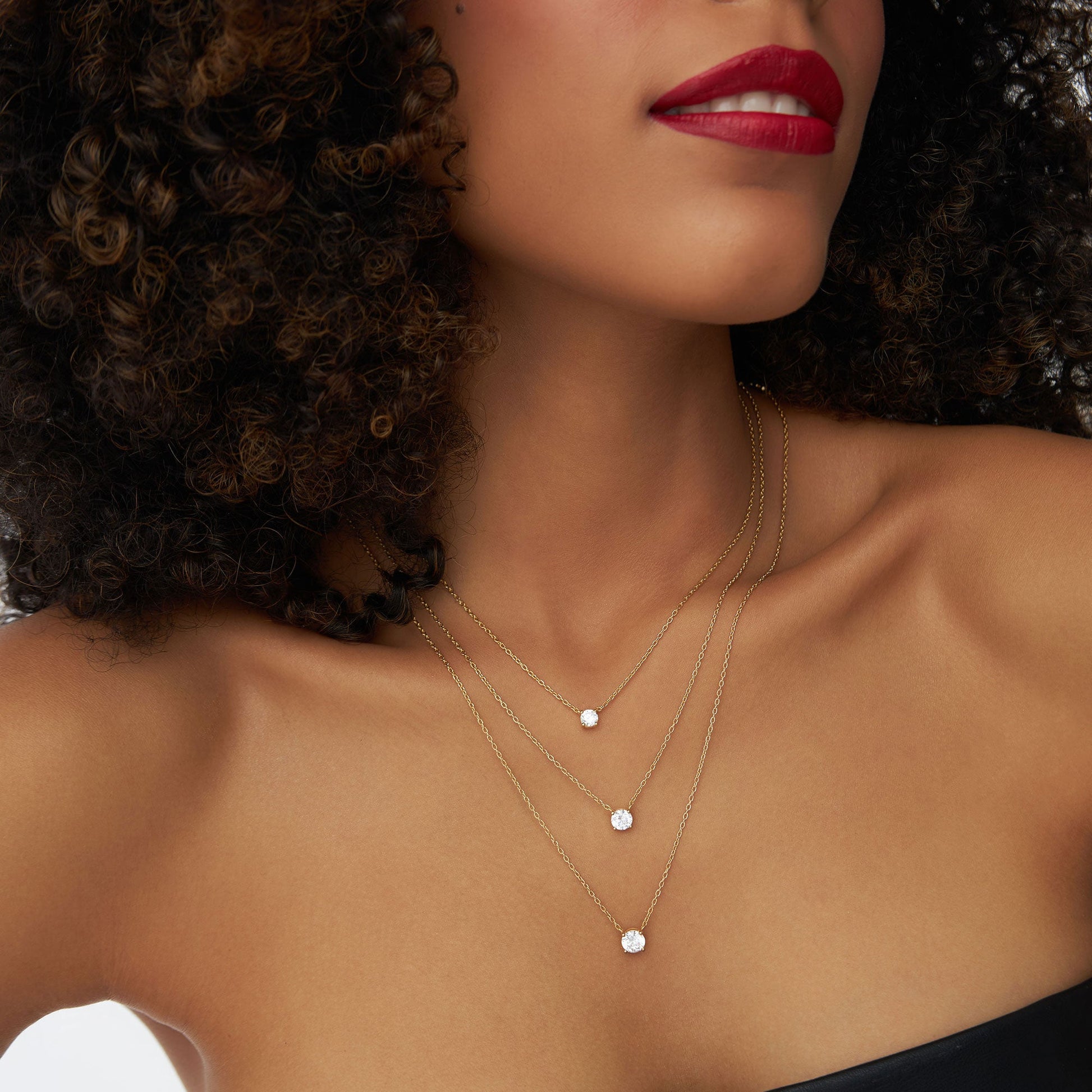0.50 - 1.00 ctw 14k Four Prong Round Diamond Lab Grown Solitaire Necklace - Noah