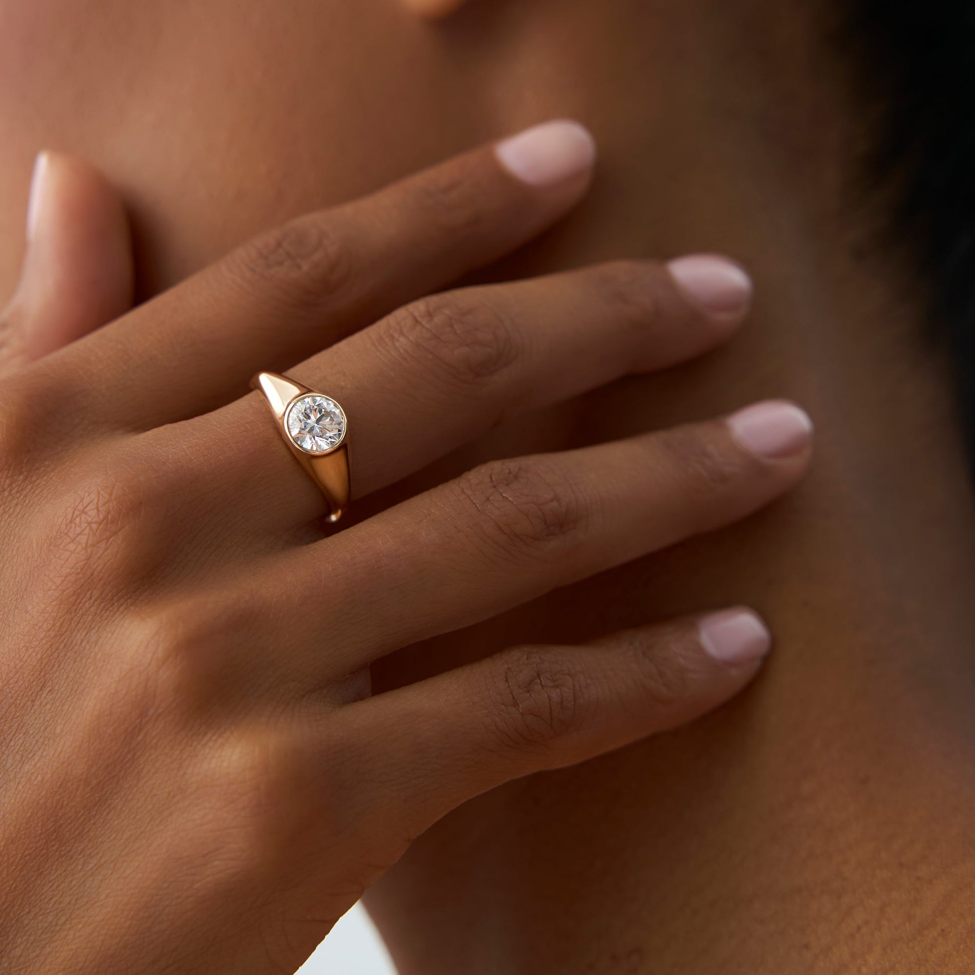 1.00 ctw 14k Round Shaped Lab Grown Diamond Ring - Alina - Geum Jewels