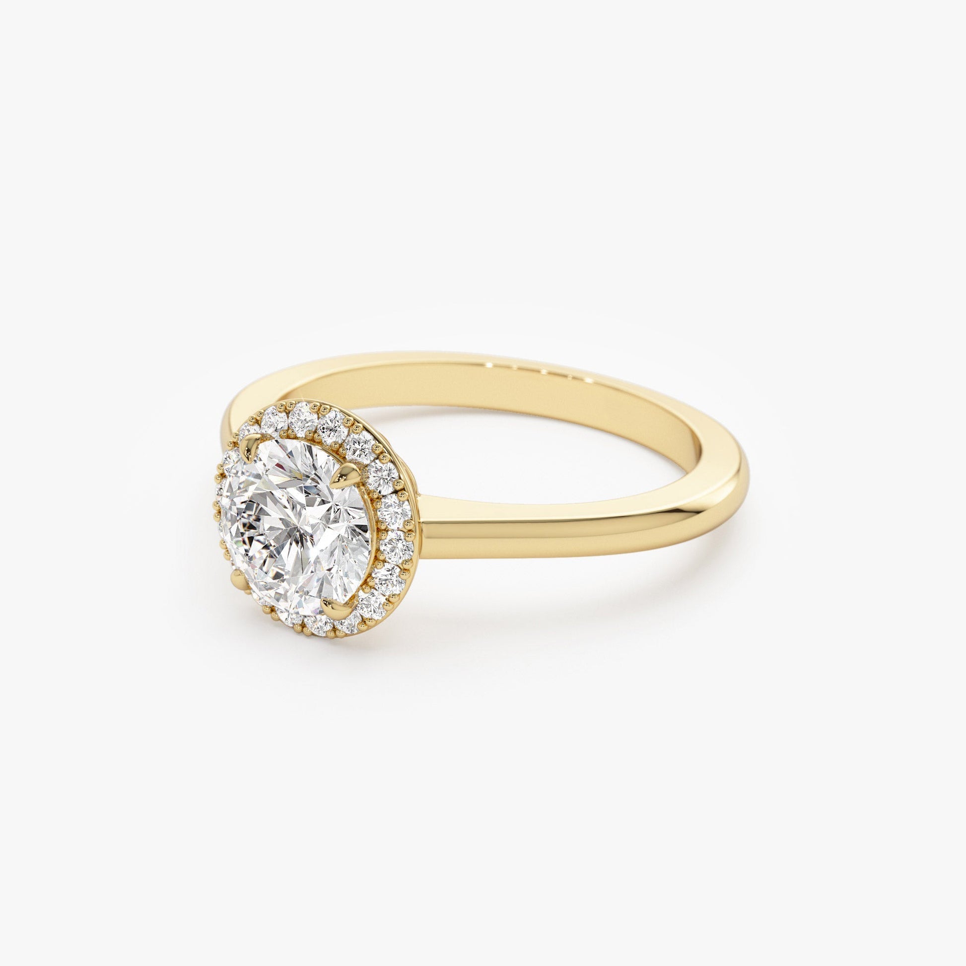 1.20 ctw 14k Halo Setting Round Lab Grown Diamond Engagement Ring - Vivien - Geum Jewels