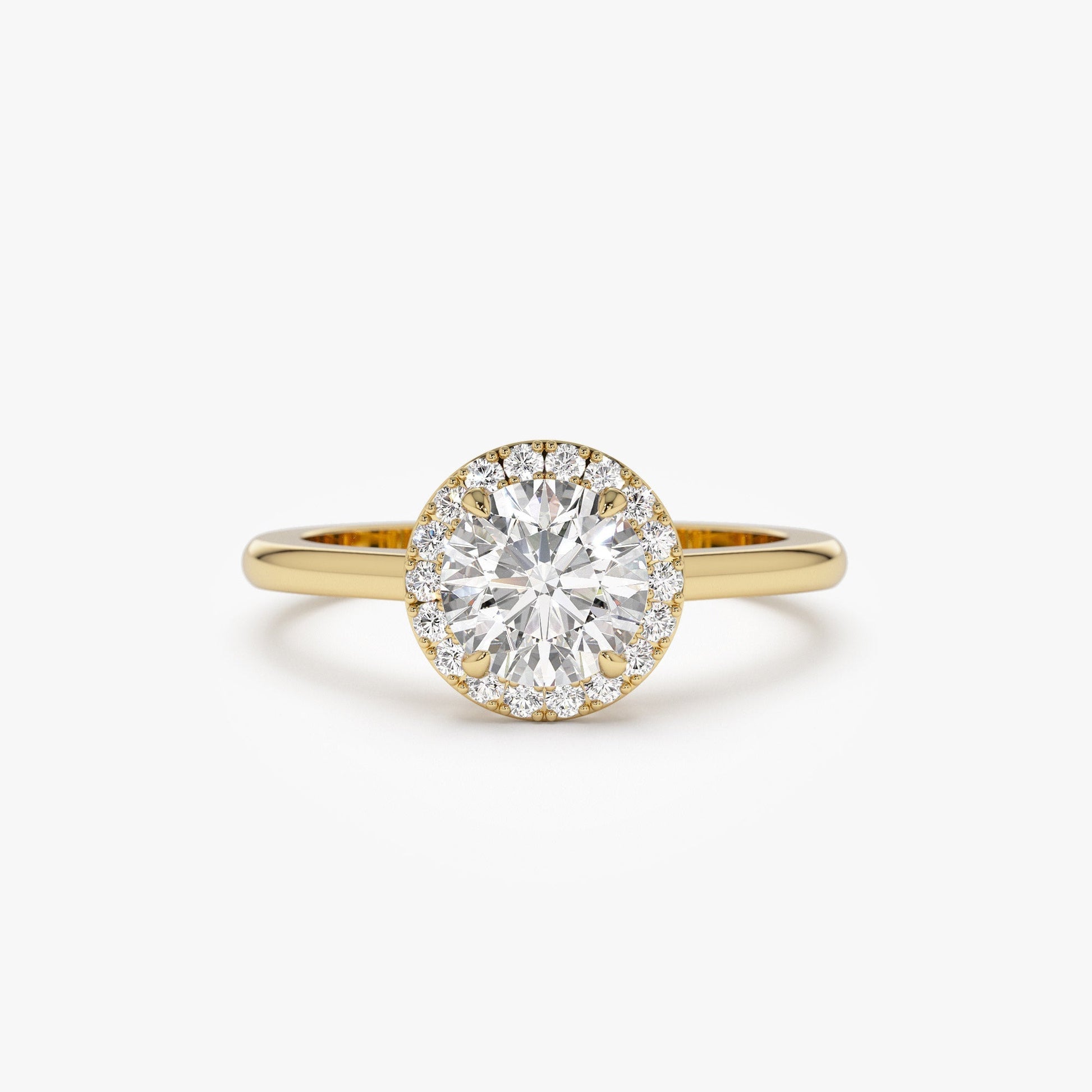 1.20 ctw 14k Halo Setting Round Lab Grown Diamond Engagement Ring - Vivien - Geum Jewels